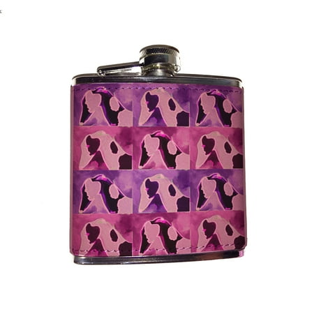 KuzmarK Pink Leather Flask - Black Spotted Greyhound Head Study Abstract Dog Electric Art by Denise Every
KuzmarK Pink Leather Flask - Black Spotted Greyhound Head Study Abstract Dog Electric Art by Denise Every