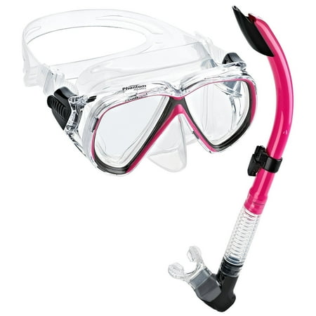 Phantom Aquatics Velocity Scuba Snorkeling Mask Snorkel Set, Pink