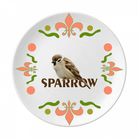 Food Sparrows Birds Curls Flower Ceramics Plate Tableware Dinner Dish