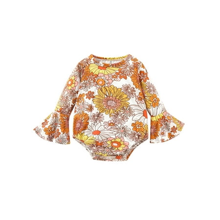 Amuver Baby Girls Spring Autumn Casual Romper Long Flared Sleeve O Neck Floral Print Romper
Amuver Baby Girls Spring Autumn Casual Romper Long Flared Sleeve O Neck Floral Print Romper