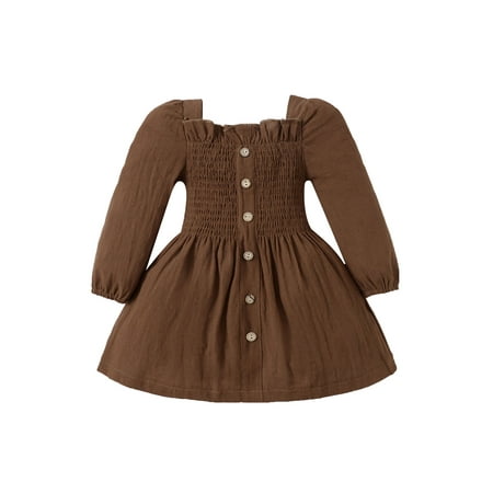 Toddler Baby Girl Cotton Linen Dress Long Sleeve Square Neck Ruffled Button Down Dresses Party Princess Dress Casual Sundress
Toddler Baby Girl Cotton Linen Dress Long Sleeve Square Neck Ruffled Button Down Dresses Party Princess Dress Casual Sundress