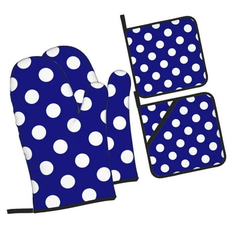 Daiia Navy And White Polka Dot Pattern Oven Mitts and Pot Holders 4 pcs Set High Heat Resistant 500 Degree Extra Thicken Long Kitchen Cotton Oven Glove
Daiia Navy And White Polka Dot Pattern Oven Mitts and Pot Holders 4 pcs Set High Heat Resistant 500 Degree Extra Thicken Long Kitchen Cotton Oven Glove