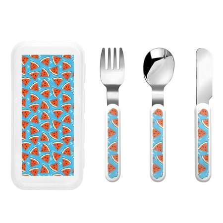 Gaeub Cartoon Watermelon Print 3-Piece Children Knife Spoon Fork Set Stainless Steel Child Flatware Set Kids Utensils Set with Case for Lunch Box (Fork Spoon Knife Combo)
Gaeub Cartoon Watermelon Print 3-Piece Children Knife Spoon Fork Set Stainless Steel Child Flatware Set Kids Utensils Set with Case for Lunch Box (Fork Spoon Knife Combo)