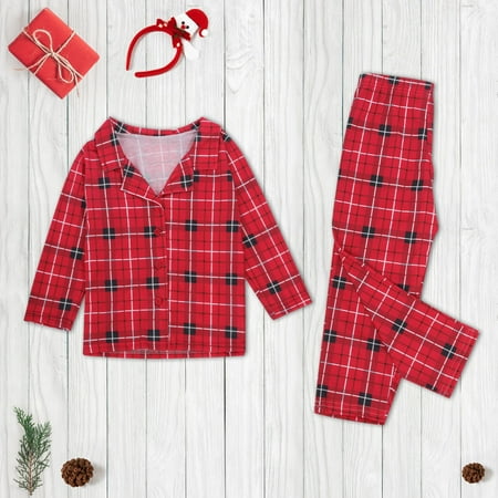 ERTUTUYI Family Christmas Pajamas Soft Plaid Print Christmas Pajamas For Kids Red 8T
ERTUTUYI Family Christmas Pajamas Soft Plaid Print Christmas Pajamas For Kids Red 8T