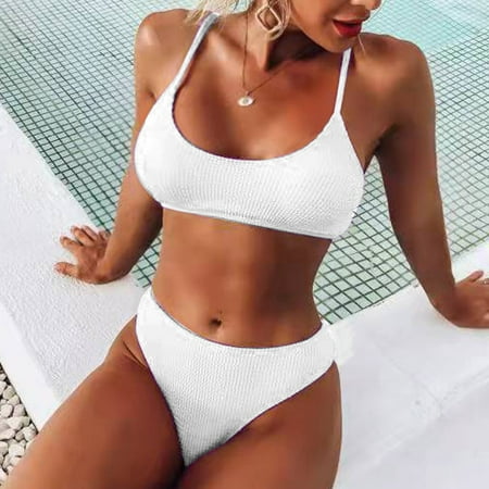 Finelylove Women Swimsuits Lightly Lined Sport Bra Style Bikini White S
Finelylove Women Swimsuits Lightly Lined Sport Bra Style Bikini White S