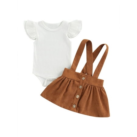 Bagilaanoe Newborn Baby Girl Overall Outfit 3 6 12 18 Months Ruffle Sleeve Ribbed Romper Top and Corduroy Suspender Skirt Set
Bagilaanoe Newborn Baby Girl Overall Outfit 3 6 12 18 Months Ruffle Sleeve Ribbed Romper Top and Corduroy Suspender Skirt Set