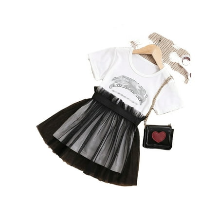 Cute Letter Print Round Neck Short Sleeve Black and White Toddler Girls Two-piece Outfits (Girl s)
Cute Letter Print Round Neck Short Sleeve Black and White Toddler Girls Two-piece Outfits (Girl s)