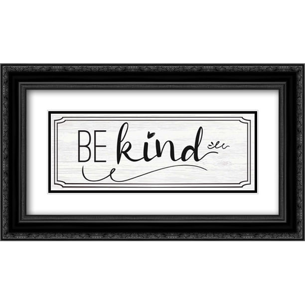 Words I 2x Matted 24x14 Black Ornate Framed Art Print by ND Art and Design