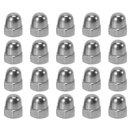 M6 Thread Dia Dome Head 304 Stainless Steel Cap Acorn Hex Nuts 20Pcs