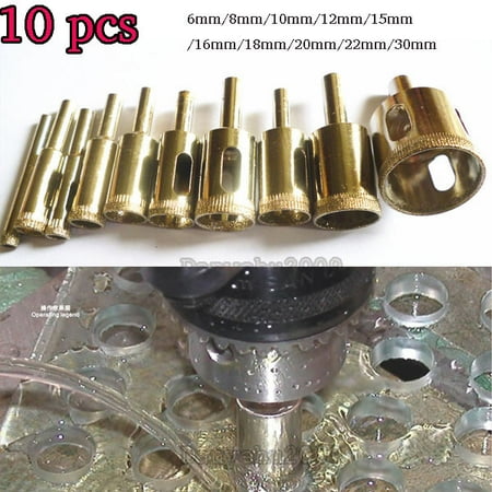 FAGINEY Diamond Hole Saw Drill Bit Set 10 PCS Diamond 6-30mm Hole Saw Tile Ceramic Glass Porcelain Marble Drill Bit
FAGINEY Diamond Hole Saw Drill Bit Set 10 PCS Diamond 6-30mm Hole Saw Tile Ceramic Glass Porcelain Marble Drill Bit