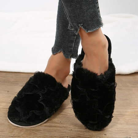 Gubotare House Slippers For Women Fuzzy House Slippers for Women Cross Band Fluffy Bedroom Slippers with Arch Support Black 6
Gubotare House Slippers For Women Fuzzy House Slippers for Women Cross Band Fluffy Bedroom Slippers with Arch Support Black 6