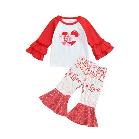 Fiomva Girls Clothes Set Red Heart and Letters Print Pullover and Trousers Red 12-18 Months
Fiomva Girls Clothes Set Red Heart and Letters Print Pullover and Trousers Red 12-18 Months