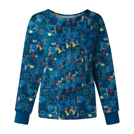 Youmylove Women Scrubs Top Casual Multicolor Printed Working Uniform Top Short Sleeve Pocket Nurses Clothing Workwear Female Clothes
Youmylove Women Scrubs Top Casual Multicolor Printed Working Uniform Top Short Sleeve Pocket Nurses Clothing Workwear Female Clothes