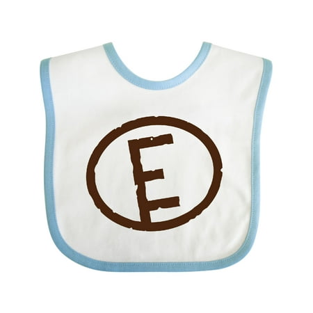 Inktastic Branding Iron Letter E Monogram Gift Baby Boy or Baby Girl Bib