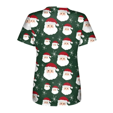 RPVATI Work Scrubs for Women Color Loose Fit Christmas Working Uniform V Neck Short Sleeve Top Women Busines Casual Printed Dressy Womens Blouses with Pockets Green L
RPVATI Work Scrubs for Women Color Loose Fit Christmas Working Uniform V Neck Short Sleeve Top Women Busines Casual Printed Dressy Womens Blouses with Pockets Green L