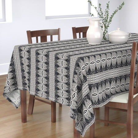 Cotton Sateen Tablecloth 70 x 90 - French Tribal Ikat Geometric Black White Dark Texture Print Custom Table Linens by Spoonflower
Cotton Sateen Tablecloth 70 x 90 - French Tribal Ikat Geometric Black White Dark Texture Print Custom Table Linens by Spoonflower
