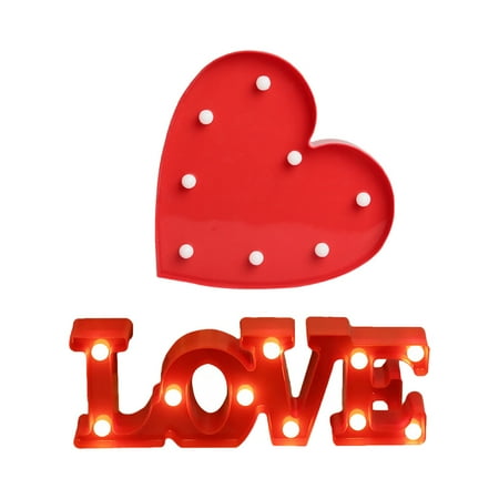 2pcs Party Decorative Lamp Wedding Proposal Light LED Lamp (Without Battery)