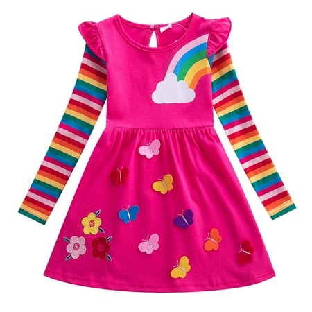 Honeeladyy Winter Autumn Children s Girl s Clothing Long Sleeve Flower Butterfly Embroidery Rainbow Dress Hot Pink Clearance under 10$
Honeeladyy Winter Autumn Children s Girl s Clothing Long Sleeve Flower Butterfly Embroidery Rainbow Dress Hot Pink Clearance under 10$