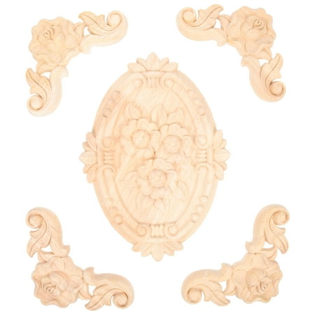 5pcs Wood Flower Appliques Set Carved Flower Decorative Decals For Cabinet Door
5pcs Wood Flower Appliques Set Carved Flower Decorative Decals For Cabinet Door