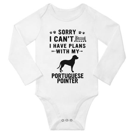 Sorry I Can t I Have Plans With My Portuguese Pointer Baby Long Sleeve Jumpsuits (White 3-6 Months)
Sorry I Can t I Have Plans With My Portuguese Pointer Baby Long Sleeve Jumpsuits (White 3-6 Months)