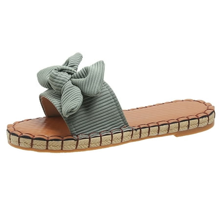 Kenklcie Ladies Fashion Solid Color Cloth Bow Decorative Open Toe Comfortable Flat Beach Slippers
Kenklcie Ladies Fashion Solid Color Cloth Bow Decorative Open Toe Comfortable Flat Beach Slippers