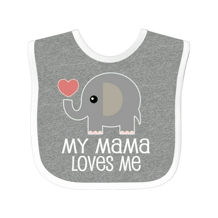 Inktastic My Mama Loves Me Elephant Gift Baby Boy or Baby Girl Bib