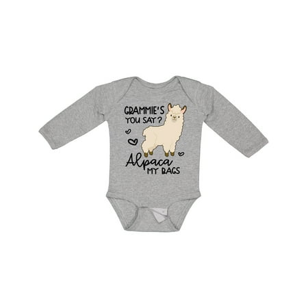 Inktastic Grammie s You Say Alpaca My Bags Gift Baby Boy or Baby Girl Long Sleeve Bodysuit
Inktastic Grammie s You Say Alpaca My Bags Gift Baby Boy or Baby Girl Long Sleeve Bodysuit