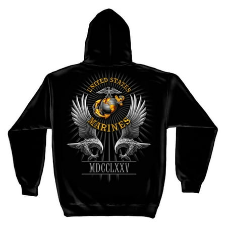 USMC Marine Corps Founded Date 1775 Military Sweatshirt by Erazor Bits, Black