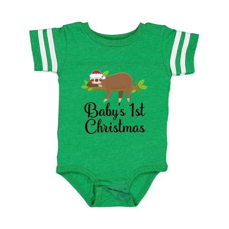 Inktastic Sloth Babys 1st Christmas Gift Baby Boy or Baby Girl Bodysuit