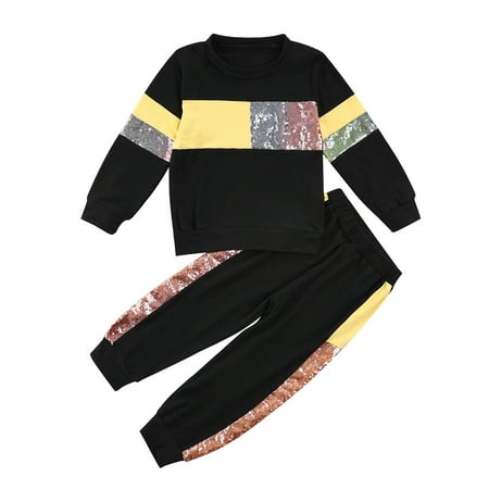 Suanret Kids Girls Clothes Set Sequins Long Sleeve Sweatshirt Tops Pants Autumn Spring Outfits Tracksuit Black 2-3 Years
Suanret Kids Girls Clothes Set Sequins Long Sleeve Sweatshirt Tops Pants Autumn Spring Outfits Tracksuit Black 2-3 Years