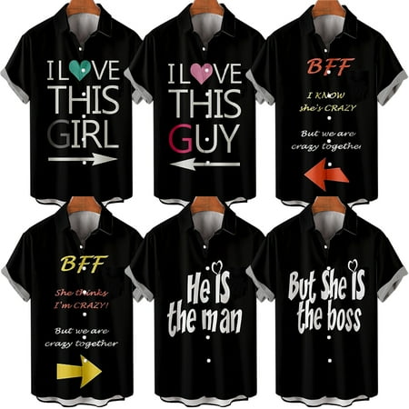 MLFU Couple Valentine s Day Collared T-Shirts Lapel Print Polyester Tops Regular & Big Man Sizes
MLFU Couple Valentine s Day Collared T-Shirts Lapel Print Polyester Tops Regular & Big Man Sizes