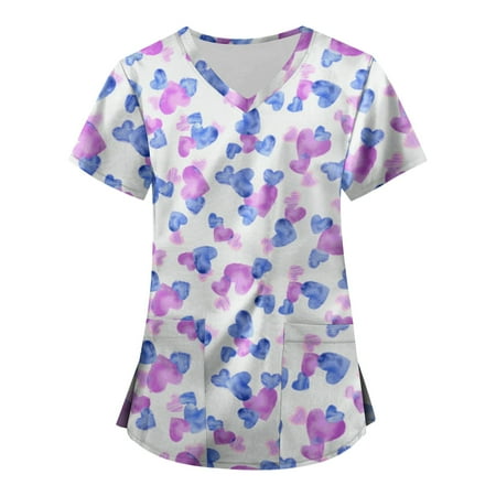 QWERTYU Pockets Scrubs Top for Women Graphic Holiday T Shirt Short Sleeve V Neck Nursing Scrubs Professionals Working Uniform Light Purple 4XL
QWERTYU Pockets Scrubs Top for Women Graphic Holiday T Shirt Short Sleeve V Neck Nursing Scrubs Professionals Working Uniform Light Purple 4XL