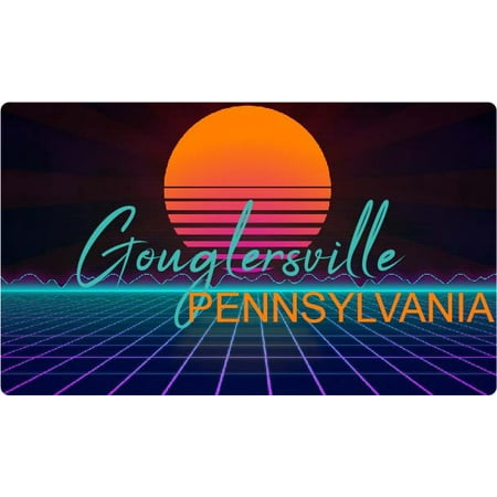 Gouglersville Pennsylvania 4 X 2.25-Inch Fridge Magnet Retro Neon Design
