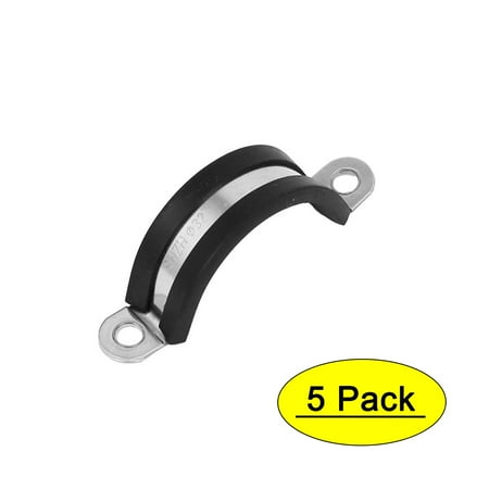 32mm EPDM Rubber Lined 304 Stainless Steel U Clip Wire Hose Pipe Clamps 5 Pcs