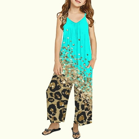 Nrmvnmi Girls Casual Sleeveless Jumpsuits Floral Prints Spaghetti Strap Loose Romper Short Pants with Pockets Green-7 Years
Nrmvnmi Girls Casual Sleeveless Jumpsuits Floral Prints Spaghetti Strap Loose Romper Short Pants with Pockets Green-7 Years