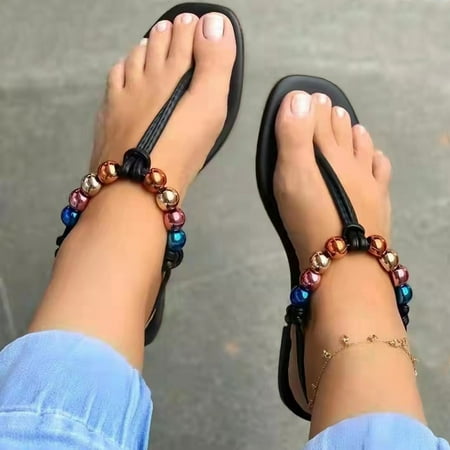 MIASHUI shoes for women Ladies Fashion Summer Colorful Beaded Leather Flat Casual Flip Flop Sandals
MIASHUI shoes for women Ladies Fashion Summer Colorful Beaded Leather Flat Casual Flip Flop Sandals