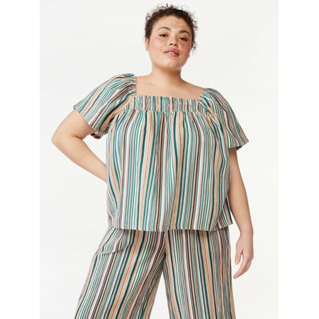 Joyspun Women s Puff Sleeve Gauze Sleep Top Sizes S to 3X