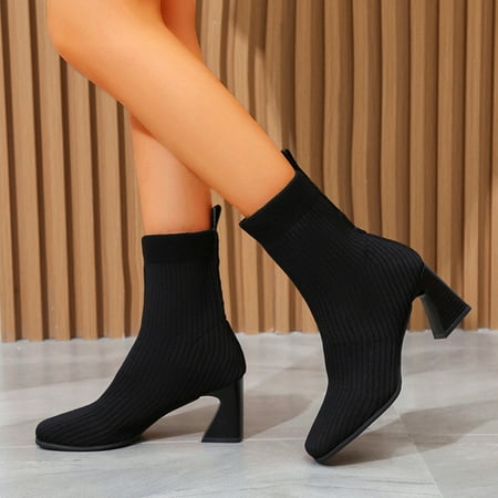 BCMMKLPP Heel Fashion Women s High Color Solid Stretch Boots Knitted Ankle Thick women s boots Black 39
BCMMKLPP Heel Fashion Women s High Color Solid Stretch Boots Knitted Ankle Thick women s boots Black 39