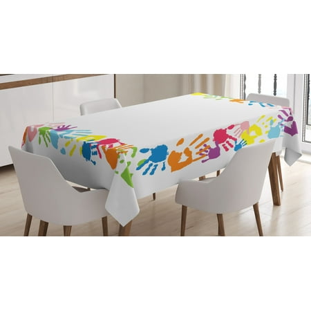 Kids Party Tablecloth Happy Childhood Themed Frame with Handprints in Rainbow Colors Grunge Display Rectangular Table Cover for Dining Room Kitchen 60 X 90 Inches Multicolor by Ambesonne
Kids Party Tablecloth Happy Childhood Themed Frame with Handprints in Rainbow Colors Grunge Display Rectangular Table Cover for Dining Room Kitchen 60 X 90 Inches Multicolor by Ambesonne