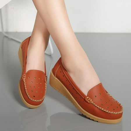 Loafers for Women Comfortable Slip On Dress Shoes Casual Leather Walking Flats Outdoor Driving Shoes Orange 6.5
Loafers for Women Comfortable Slip On Dress Shoes Casual Leather Walking Flats Outdoor Driving Shoes Orange 6.5