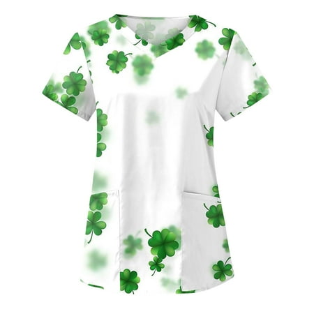 SOOMLON St Patricks Day Green Shirt Women Scrub Tops Lucky Working Uniforms Holiday Shamrock Short Sleeve V Neck Nursing Tops St Patricks Day Shirt Plus Size Working Uniform Blouse White XL
SOOMLON St Patricks Day Green Shirt Women Scrub Tops Lucky Working Uniforms Holiday Shamrock Short Sleeve V Neck Nursing Tops St Patricks Day Shirt Plus Size Working Uniform Blouse White XL