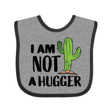 Inktastic I Am Not a Hugger with Cactus Gift Baby Boy or Baby Girl Bib
