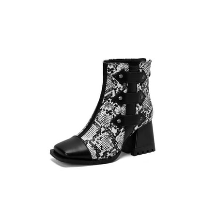 Lacyhop Ladies Office Breathable Booties Casual Square Toe Block Heels Bootie Comfort Back Zip Short Boot Snake Pattern 5.5
Lacyhop Ladies Office Breathable Booties Casual Square Toe Block Heels Bootie Comfort Back Zip Short Boot Snake Pattern 5.5