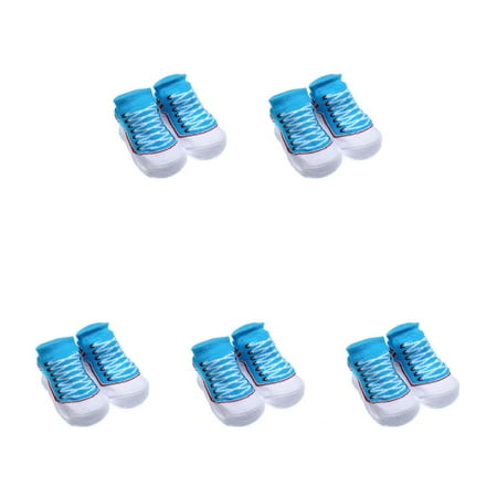 5pcs Anti Slip Cotton Socks Shoes Slippers Socks for 0-6 Month Newborn Baby Boy Girls