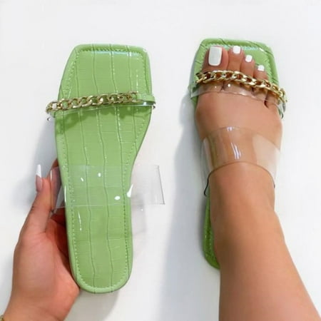 Christmas Ladies Fashion Solid Color Chain Decorative Flat Bottom Beach Sandals And Slippers
Christmas Ladies Fashion Solid Color Chain Decorative Flat Bottom Beach Sandals And Slippers