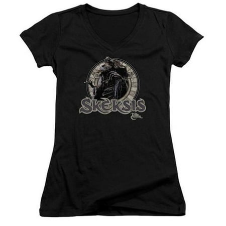 Trevco Dark Crystal-Skeksis - Junior Tee V-Neck - Black, Medium