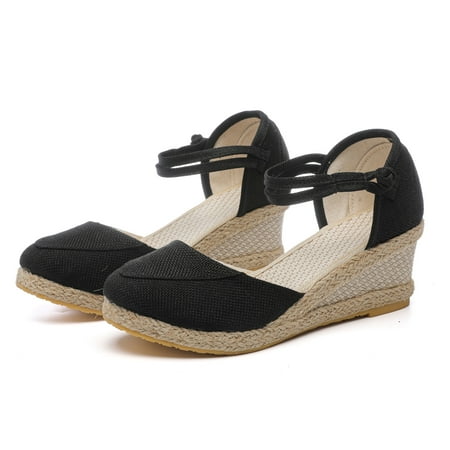 Cathalem Women Summer Weave Wedges Breathable Non Slip Elastic Band Round Toe Sandals Comfortable Beach Home Sandals for Women Black 7.5
Cathalem Women Summer Weave Wedges Breathable Non Slip Elastic Band Round Toe Sandals Comfortable Beach Home Sandals for Women Black 7.5