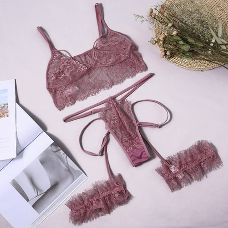 Roliyen Women Sleepwear Set Fashion Women Lace Underwear Hollow Out Lingerie Bra G-Tring Thong Set 2-Xl
Roliyen Women Sleepwear Set Fashion Women Lace Underwear Hollow Out Lingerie Bra G-Tring Thong Set 2-Xl