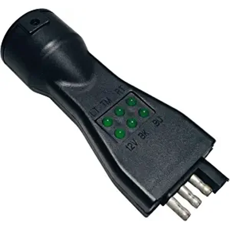 7-Blade to Four Flat RV and Trailer Test Connector (Green LED)