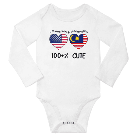 50% American + 50% Malaysian = 100+% Cute Baby Long Slevve Romper Bodysuit (White 18-24 Months)
50% American + 50% Malaysian = 100+% Cute Baby Long Slevve Romper Bodysuit (White 18-24 Months)